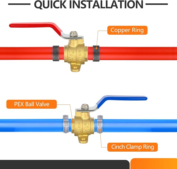 40PC HeSun 3/4 Inch PEX Ball Valves - Image 4
