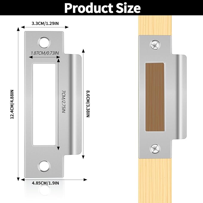 4-7/8" Door Strike Plate, Universal Door Strike Plate - Image 2