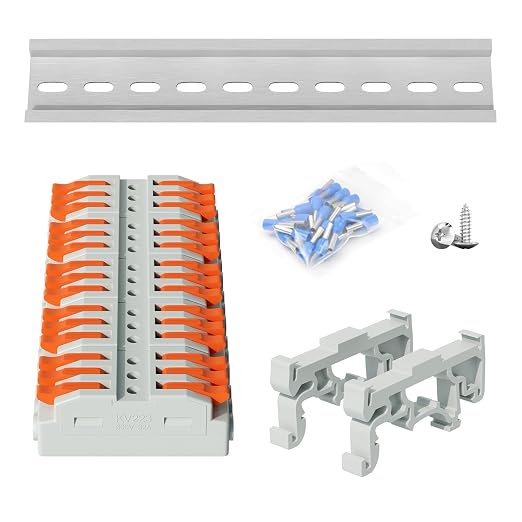 5Pcs DIN Terminal Blocks, 3 Conductor Splicing Connectors | 3 Conductor Compact by GUETNEU