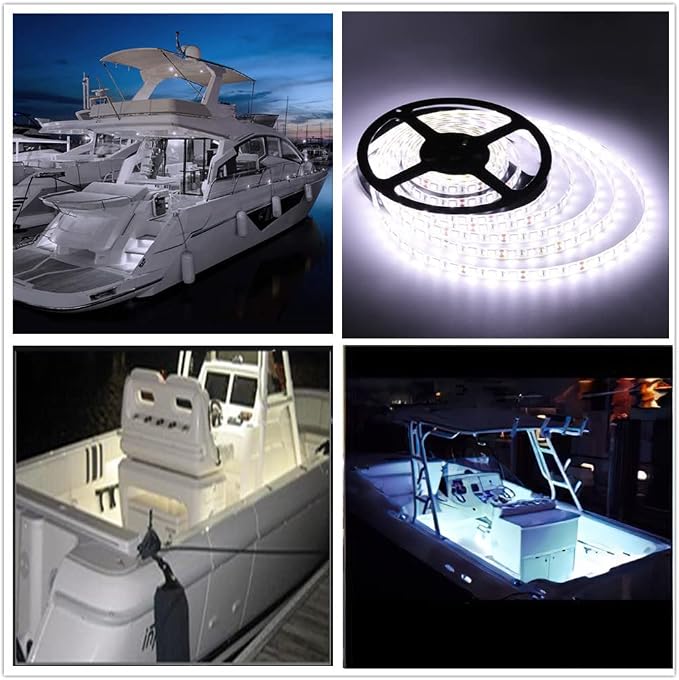 LED Boat Strip Lights, 32.8FT White Marine Pontoon Led Lights, Waterproof | - Image 7