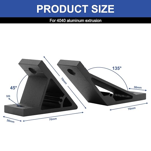 12pcs 4040 45/135 Degree Angle Corner Bracket 4040 Extrusion Hardware T-Slot - Image 2