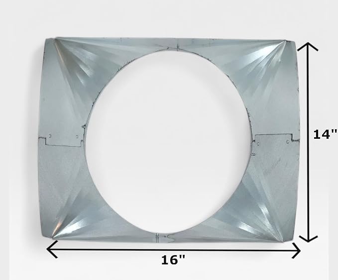 16"x14"-14" Square-to-Round Duct Transition Adapter - Image 4