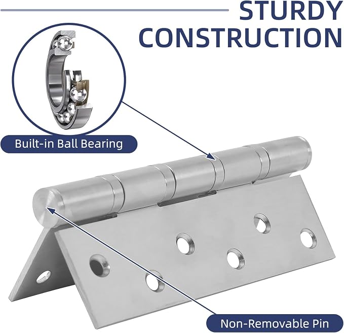 6 Pack Ball Bearing Door Hinges - Image 4