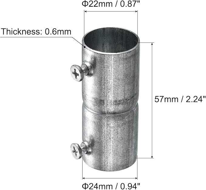 uxcell EMT Coupling, 22mm EMT Set Screw Coupling Conduit Fittings 57mm Length - Image 2