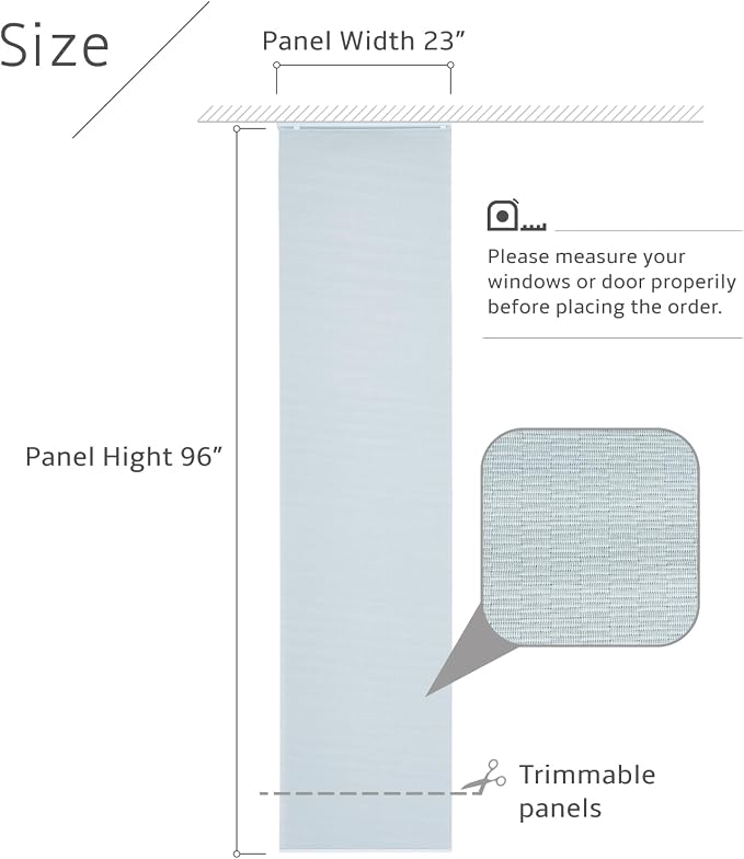 Replacement Fabric Panels for Sliding Glass Door, Fabric Only, Natural Woven - Image 4