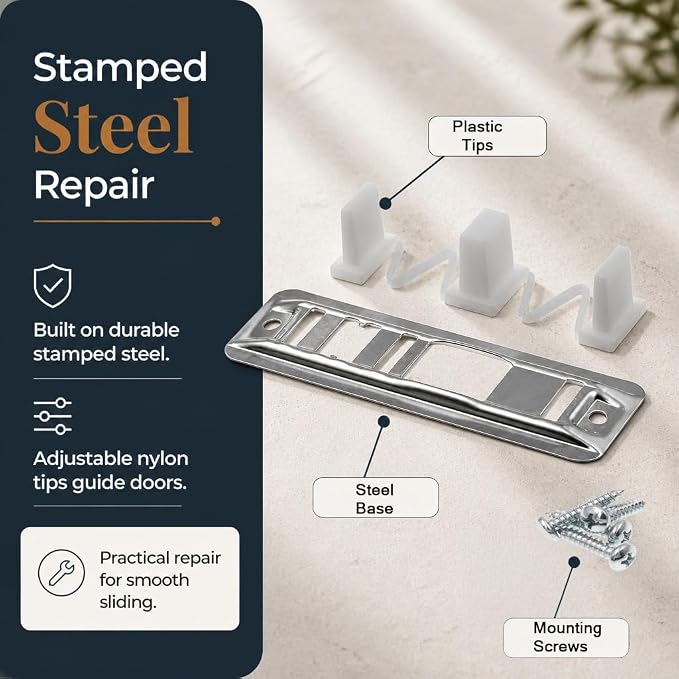 Prime-Line N 6560 Stamped Steel, Adjustable, Closet Door, Floor Guide | 2 Pack - Image 3