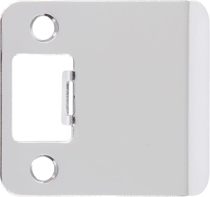Round Corner Extended Lip Strike Plate, 2-1/4" x 2", Polished Chrome by StoneHarborHardware