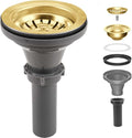 3-1/2'' Kitchen Sink Drain Kit Sink Drain Basket Sink Drain Assembly 304 by QruiLanTu