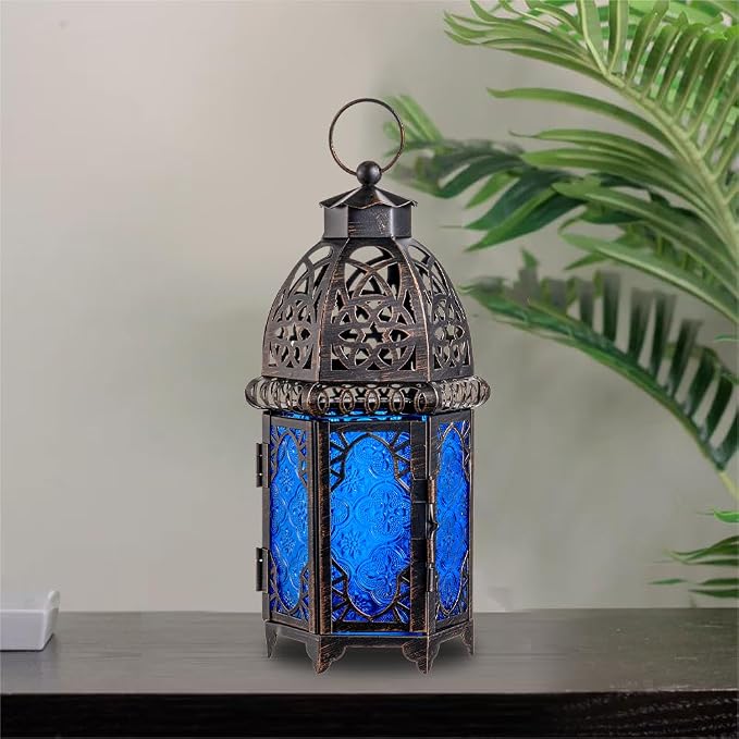 NEEDOMO Hanging Moroccan Lantern, 12.8'' Vintage Candle Holder, Metal Lanterns - Image 2
