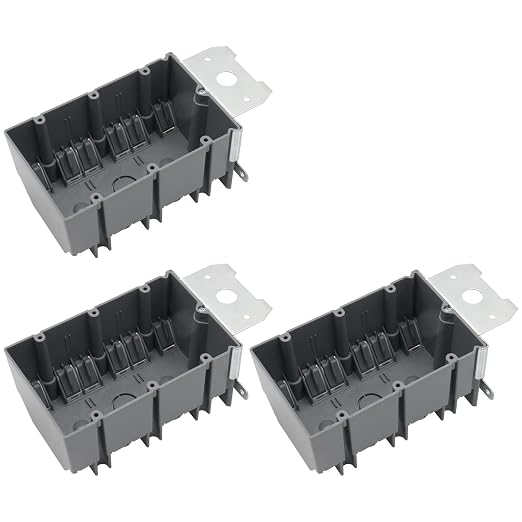 3-Gang Adjustable Outlet Box, 49 Cu.in., heat-resistant, dust-proof and by YQSIYU