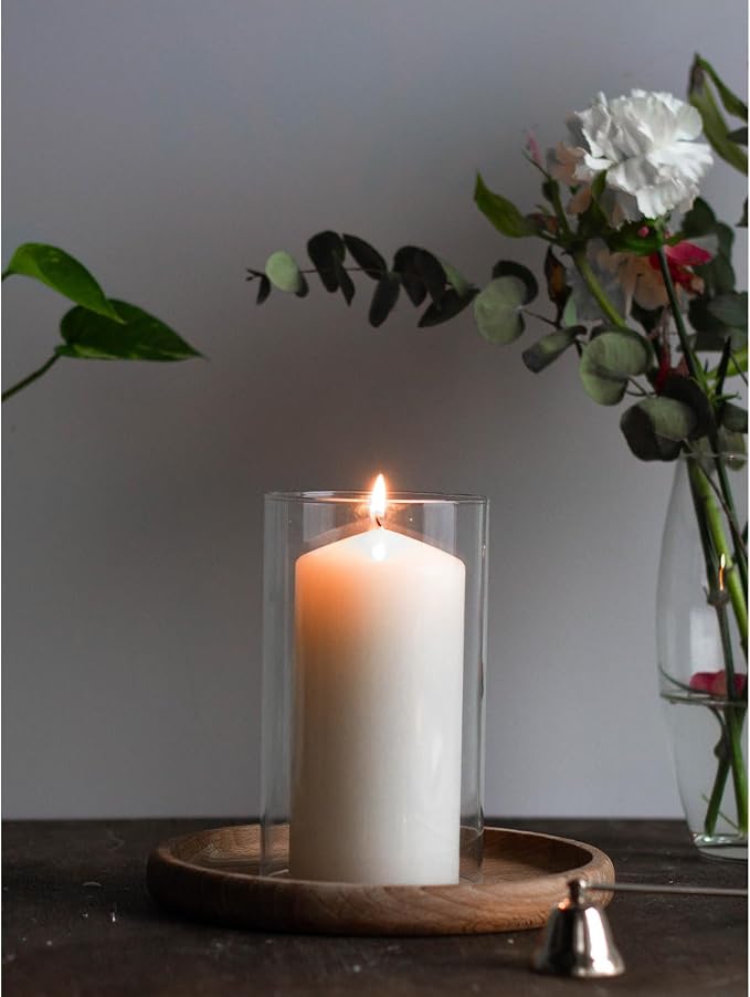 3x6 inch White Pillar Candle Set of 3 - Image 4