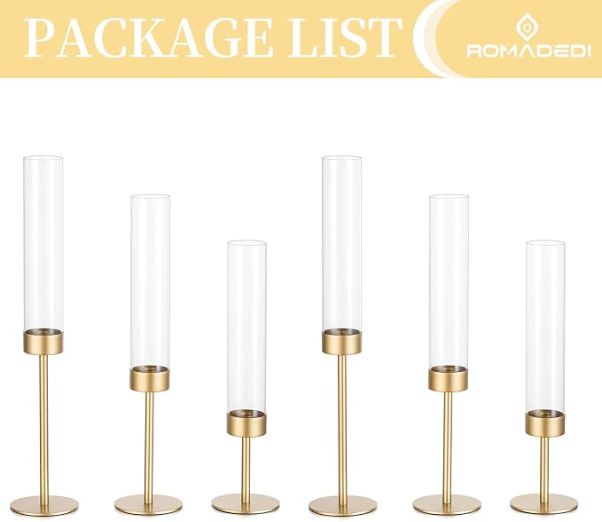 Romadedi Glass Hurricane Candle Holders - Image 7