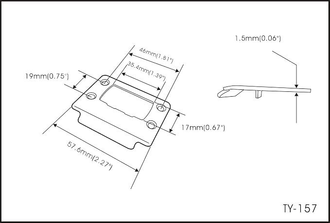 Solid Brass Universal Type Restorer Lock Strike Plate, 2-1/4" x 1-3/4" - Image 2