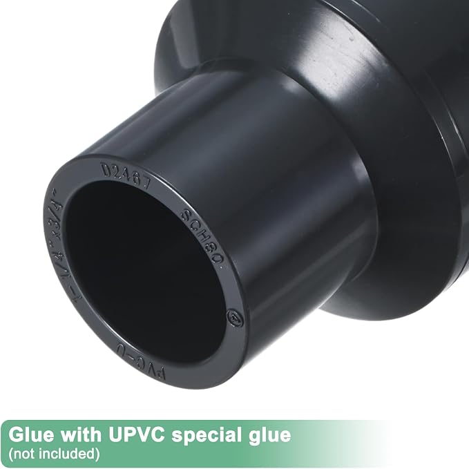 M METERXITY 2-Pack UPVC Reducer Pipe Fitting 1-1/4"x3/4" Reducing Grey | - Image 4