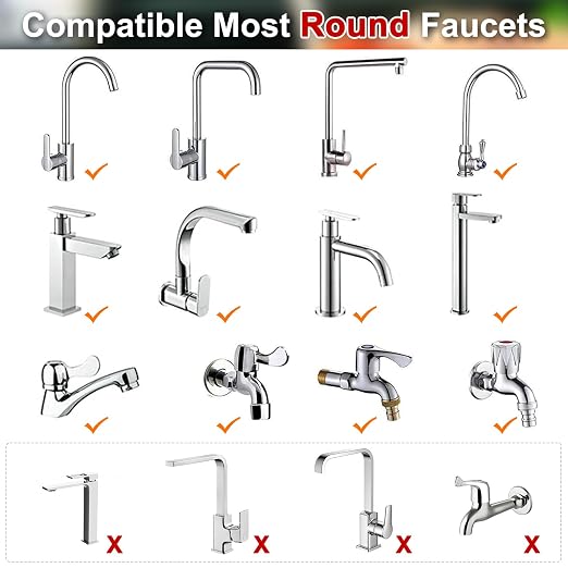 23 Pcs Sink Water Filter Faucet Set, Universal 360 ° Rotating Kitchen Faucet - Image 4
