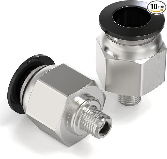 TAILONZ PNEUMATIC Male Straight 6mm Tube OD x M6 Thread Push to Connect by TAILONZPNEUMATIC