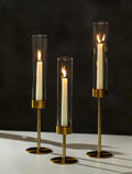 NUPTIO Candlestick Holders for Table Centerpiece, Tall Brass Taper Candle by Nuptio