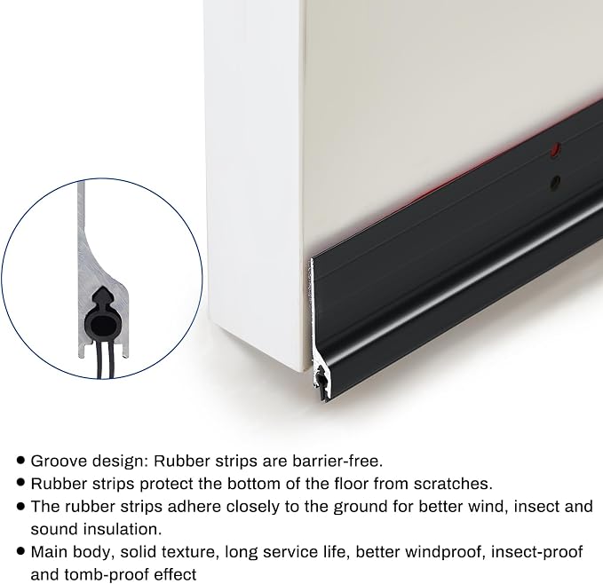 Gisafai 2 Pcs 36 Inches Door Mouse Stopper, Metal Sweep, Weather Seal - Image 6