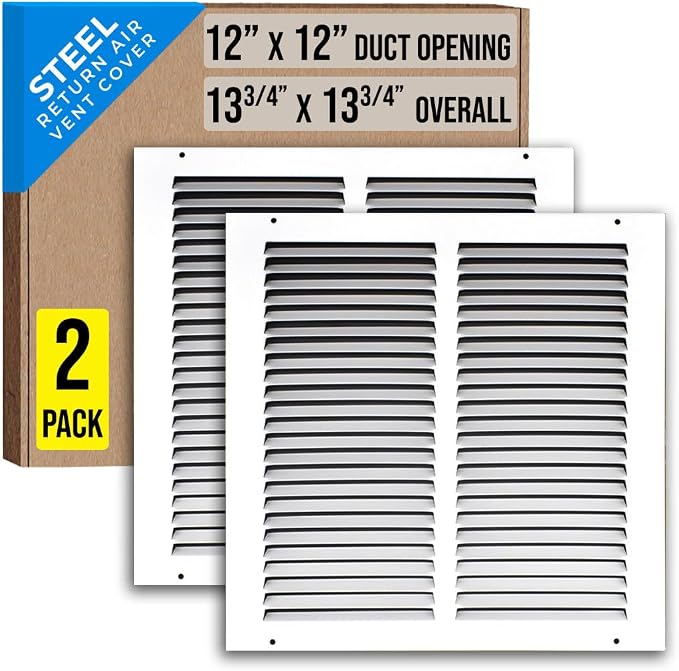 Fits 12x12 Duct Opening | Steel Return Air Grille by Handua | Vent Cover Grill by Handua