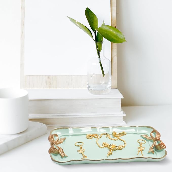Warmtree Bow Jewelry Tray, Coquette Trinket Dish, Vanity Decor | Decorative Tray - Image 9