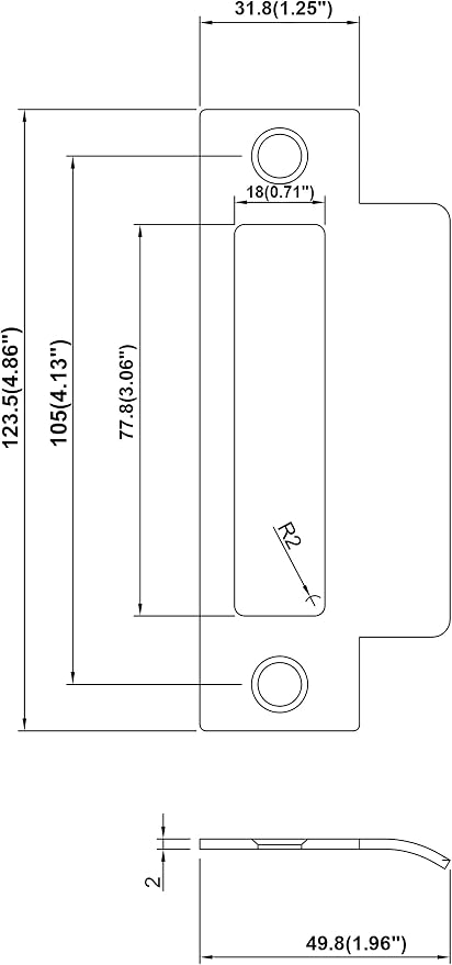 QCAA Stainless Steel Extended Replacement Lock Strike, - Image 2