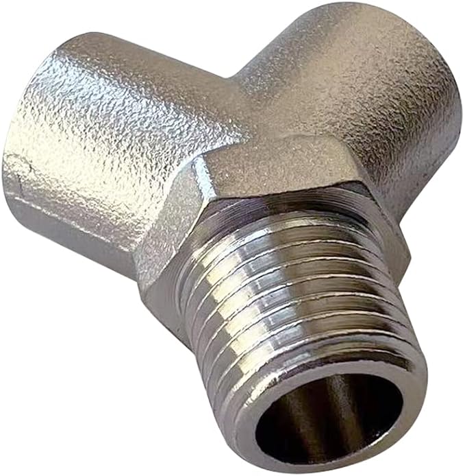 Nickel Plated Brass Pipe Fitting Wye Tee Y Shape 3 ways Connector, 1/4" NPT - Image 2