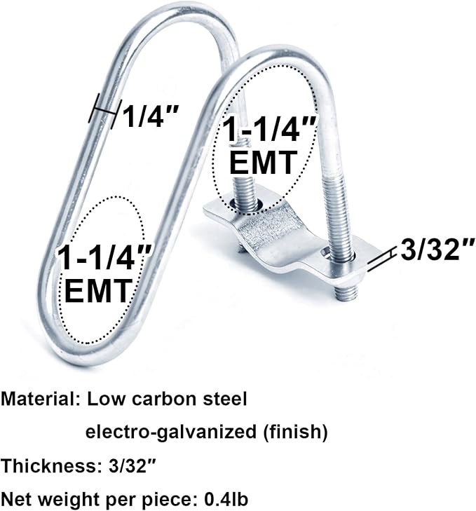 10 PCS Cross Pipe Clamp Fits 1-1/4" EMT Conduit - Image 3