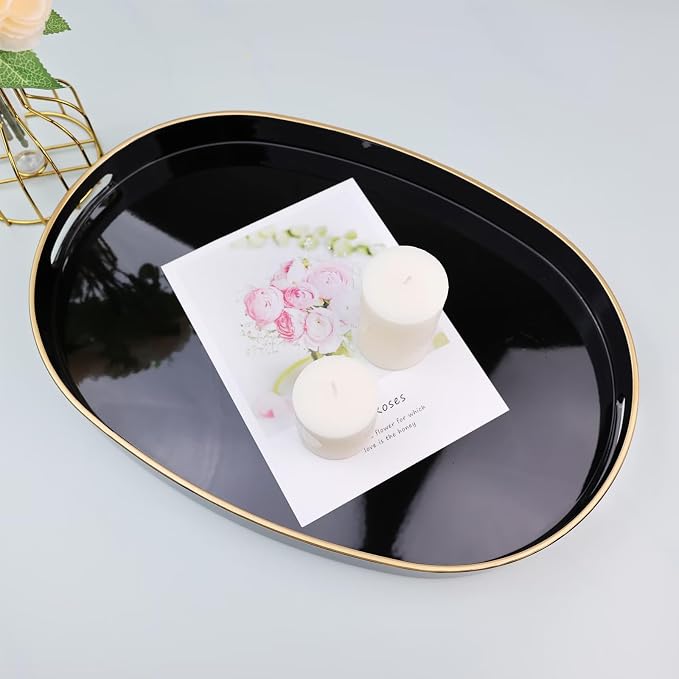 Black Oval Decorative Tray - Image 7