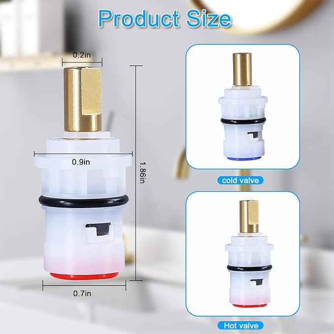 Ceramic Stem Disc Faucet Cartridge Replacement Bathroom Tap - Image 2