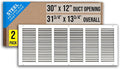 Fits 30x12 Duct Opening | Steel Return Air Grille by Handua | Vent Cover Grill by Handua