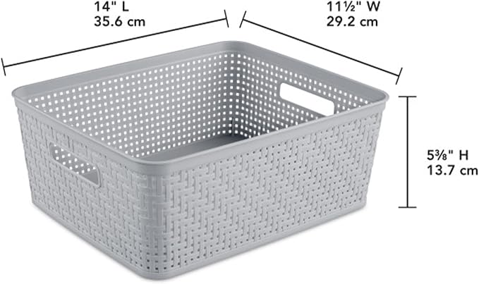 Sterilite 24 Pack Plastic Storage Bin Organization Containers, Short Baskets - Image 2