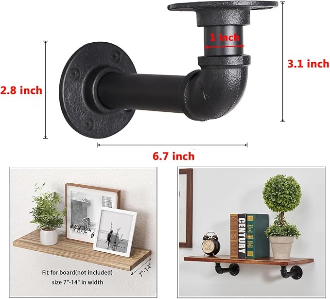 Industrial L Pipe Shelf Brackets - Image 2