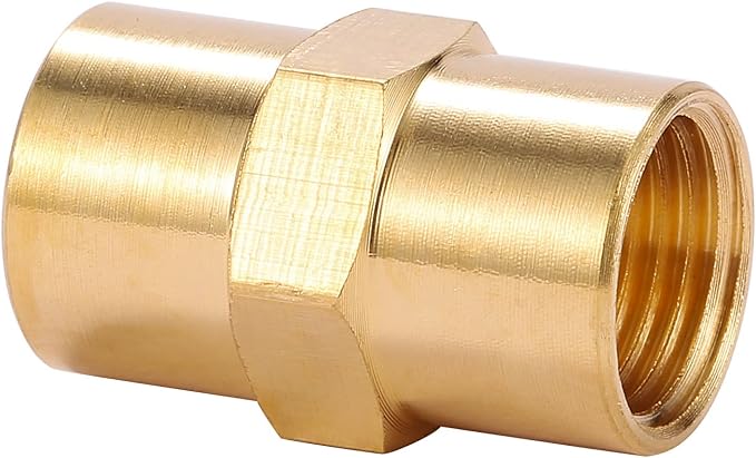 2 Pack 1/8" x 1/8" NPT Coupler, Brass Female Pipe Fitting | - Image 3