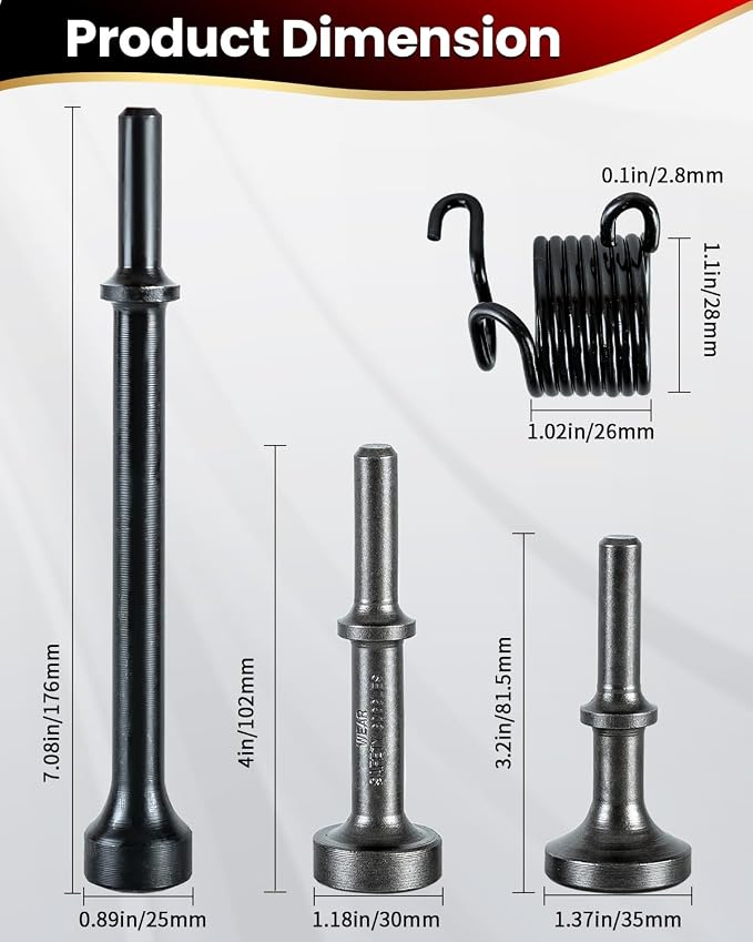 4 PCS Air Hammer Bits Set Smoothing, Pneumatic Chisel - Image 2