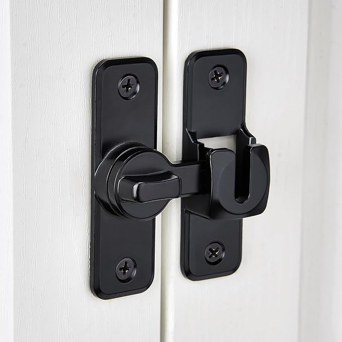 10 Pcs Black 90/180 Degree Flip Latch, Zinc Alloy Barn Door Latch | Right Angle - Image 5