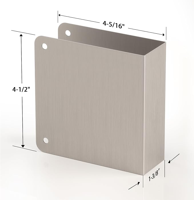 Door Knob Reinforcement Plate, Satin Nickel, Fits 1-3/8" Doors, Lock and Knob - Image 3
