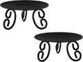 Hosley Set of 2 Black Iron Pillar Candle Holders by HOSLEY