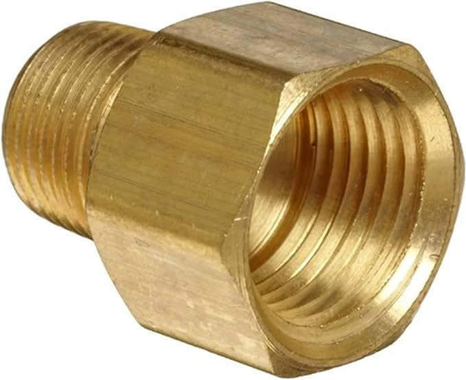 2 Pack, 1/2 x 3/8 Reducer, 1/2" Female NPT x 3/8" Male NPT Brass Reducer. - Image 2