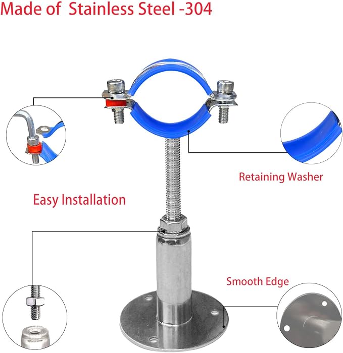 Wall Mount Ceiling Mount Pipe Supports, Adjustable Pipe Clamps、Hangers、 - Image 4