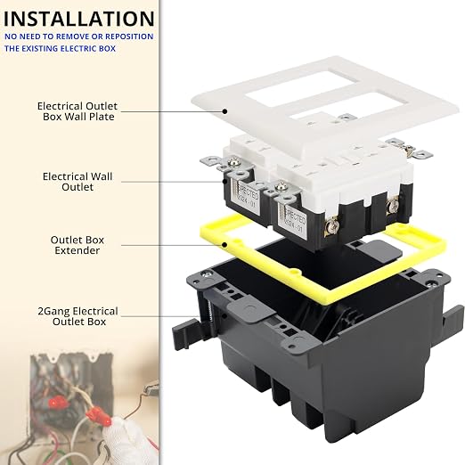 1/4”Double Gang Outlet Box Extender, Comes - Image 6