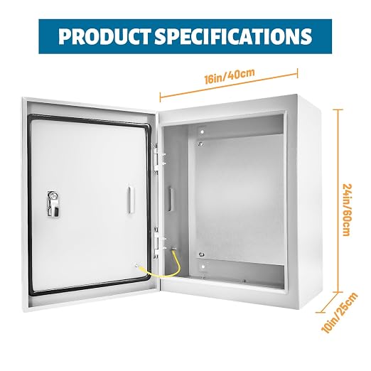Electrical Junction Box 24x16x10, NEMA 4X IP66 Steel Enclosure Box | 1.5mm steel - Image 7