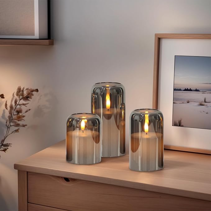 GenSwin Black Glass LED Flameless Candles - Image 5