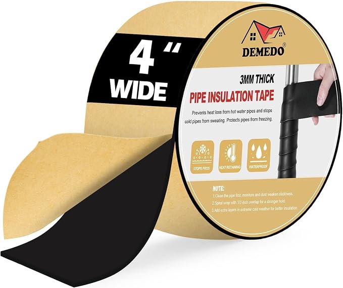 DEMEDO Pipe Insulation Tape, Pipe Wrap Insulation Foam Tape Self Adhesive by DEMEDO
