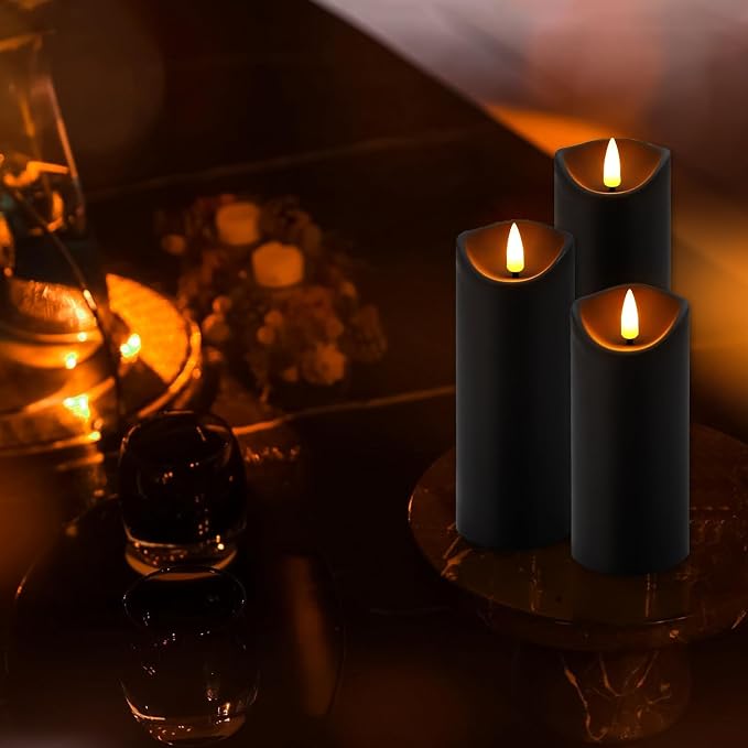 24 Pack Black Halloween Decoration Flickering Flameless Candles, Battery - Image 8
