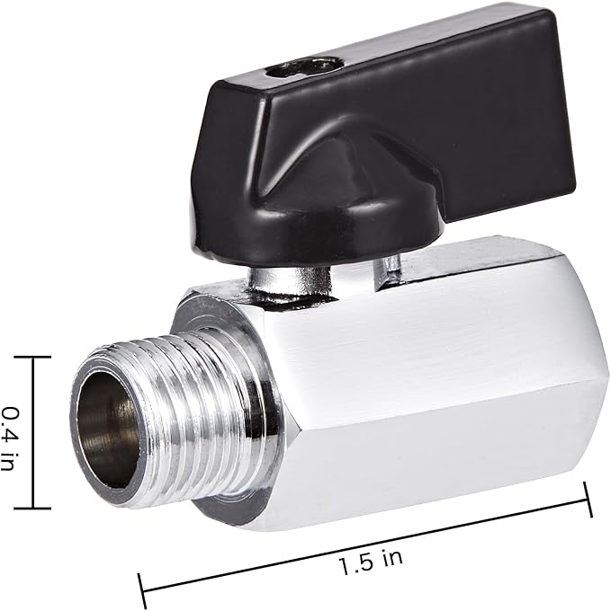 2 Pack Brass Mini Ball Valve 1/4" NPT Female x Male Thread Shut-Off Valve - Image 2