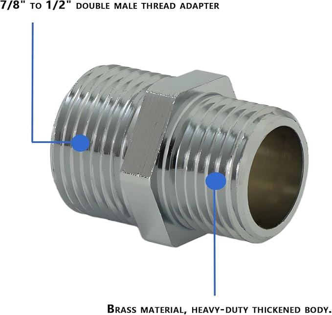 Brass 1/2"x7/8" or 15/16" Double Male Splitter | Double male extension - Image 5