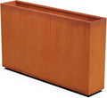 Large Rectangular Planters for Outdoor Plants | 60x12x36 Inch Corten Steel by Plantercraft