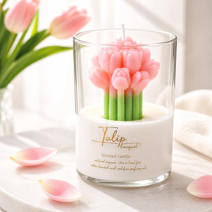 Orange Flower Shape Soy Wax Scented Candles 100% Natural Soy Wax | Relaxing - Image 5