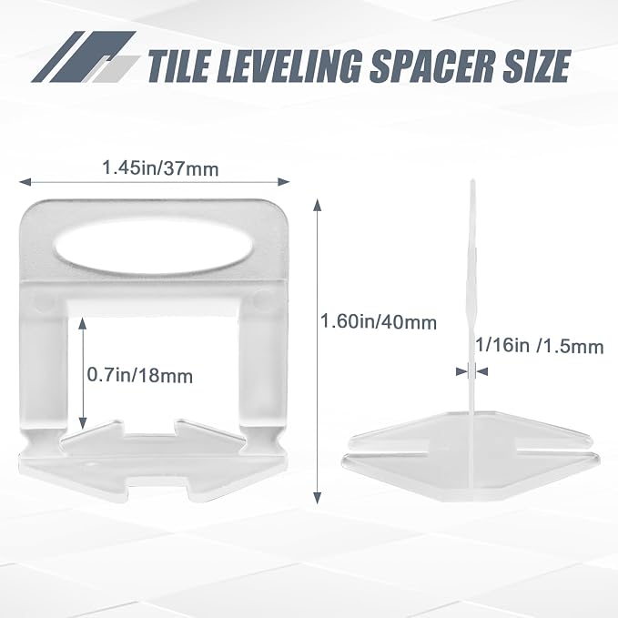 Storystore 400pcs Tile Leveling System Clips 1/16 Inch Tile Spacers | Tile - Image 2