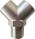 Nickel Plated Brass Pipe Fitting Wye Tee Y Shape 3 ways Connector, 1/4" NPT by Pysrych